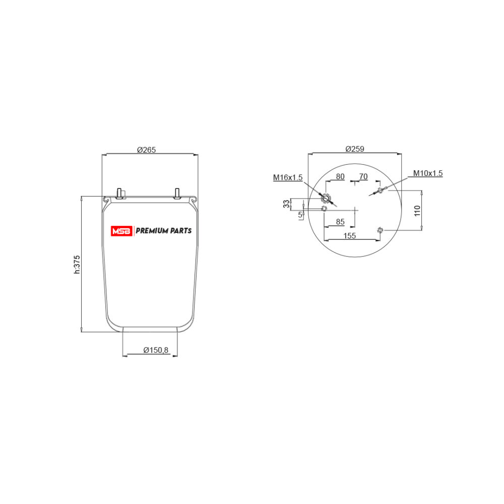 MSB 54836-S1 Air Spring
