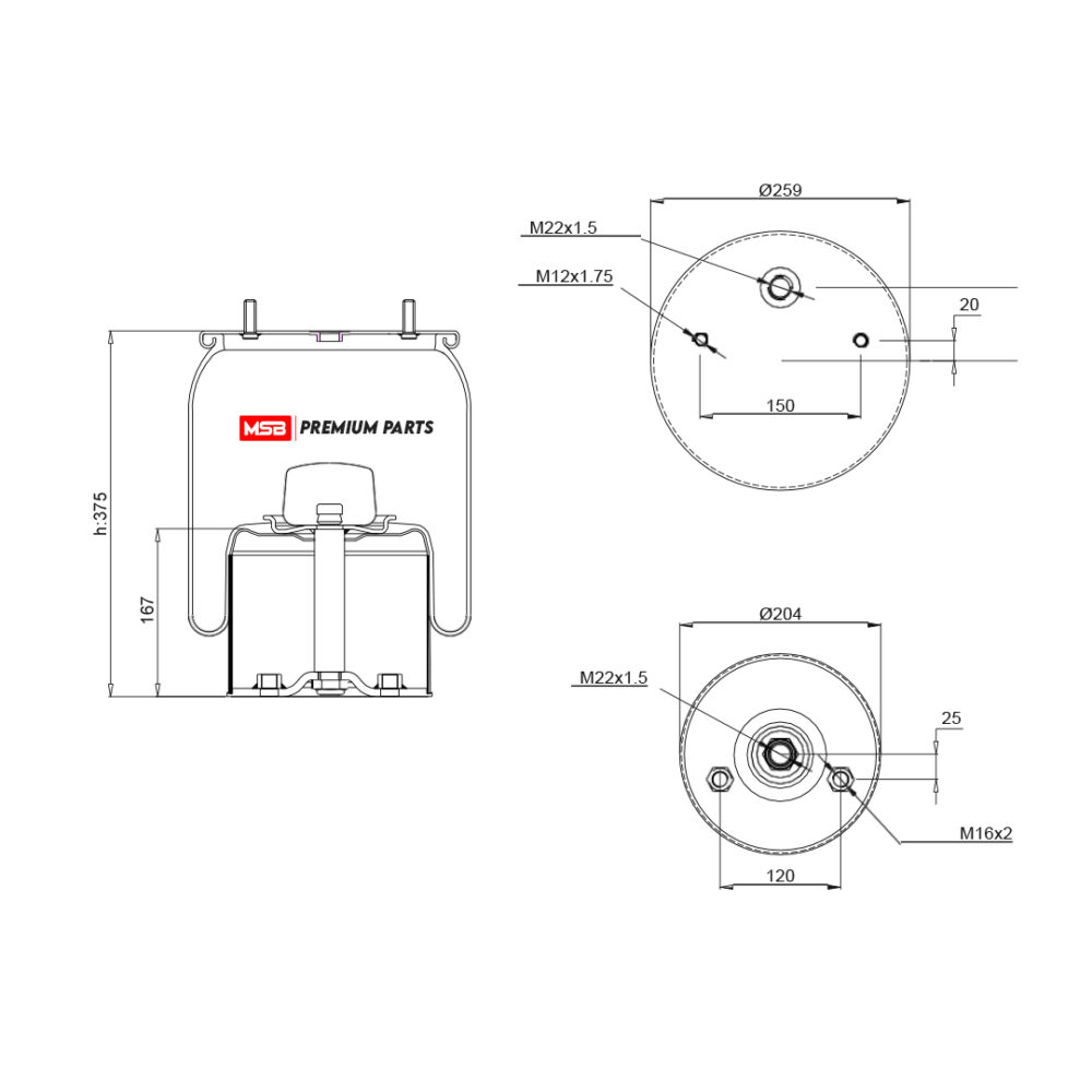 MSB   544007-C3 Air Spring